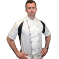 White-Black - Back - Le Chef Unisex Adult Executive Contrast Detail Short-Sleeved Chef Jacket