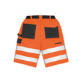 Fluorescent Orange - Back - SAFE-GUARD by Result Mens Hi-Vis Cargo Shorts