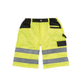 Fluorescent Yellow - Front - SAFE-GUARD by Result Mens Hi-Vis Cargo Shorts