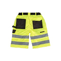 Fluorescent Yellow - Back - SAFE-GUARD by Result Mens Hi-Vis Cargo Shorts