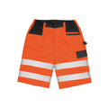 Fluorescent Orange - Front - SAFE-GUARD by Result Mens Hi-Vis Cargo Shorts
