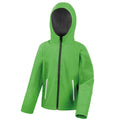 Vivid Green-Black - Front - Result Core Childrens-Kids TX Performance Hooded Soft Shell Jacket