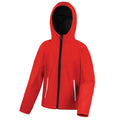 Red-Black - Front - Result Core Childrens-Kids TX Performance Hooded Soft Shell Jacket