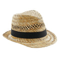 Natural - Back - Beechfield Straw Summer Trilby