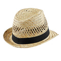 Natural - Front - Beechfield Straw Summer Trilby
