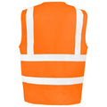 Fluorescent Orange - Back - SAFE-GUARD by Result Mens Polycotton Heavy Duty Rail Hi-Vis Vest