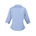 Mid Blue - Back - Premier Womens-Ladies Poplin 3-4 Sleeve Shirt