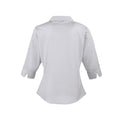 Silver - Back - Premier Womens-Ladies Poplin 3-4 Sleeve Shirt
