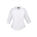 White - Front - Premier Womens-Ladies Poplin 3-4 Sleeve Shirt