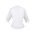 White - Back - Premier Womens-Ladies Poplin 3-4 Sleeve Shirt
