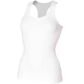 White - Front - Skinni Fit Womens-Ladies Ribbed Stretch Racerback Vest Top