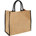 Natural-Solid Black - Front - Bullet The Large Jute Tote