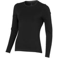 Solid Black - Front - Elevate Womens-Ladies Ponoka Long Sleeve T-Shirt