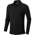 Solid Black - Front - Elevate Mens Oakville Long Sleeve Polo Shirt