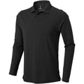 Anthracite - Front - Elevate Mens Oakville Long Sleeve Polo Shirt