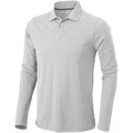 Grey Melange - Front - Elevate Mens Oakville Long Sleeve Polo Shirt