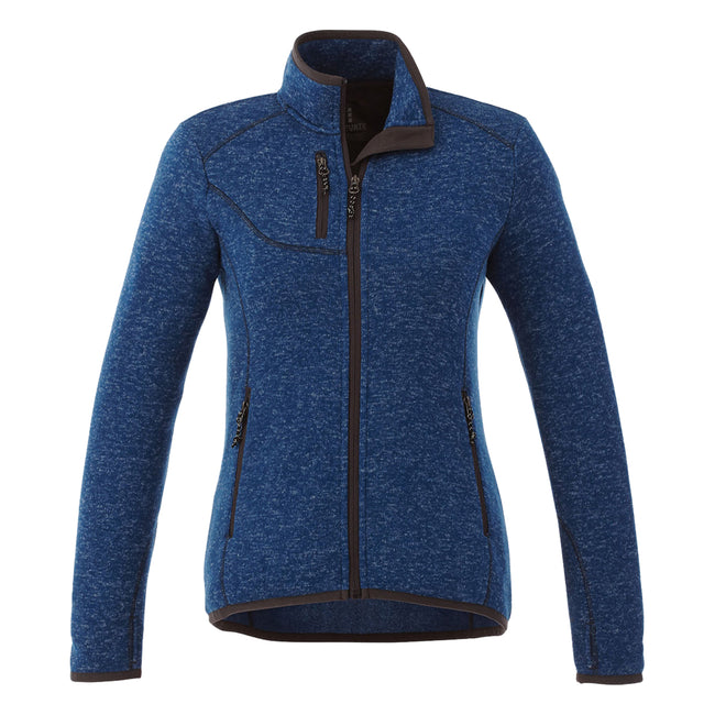 Heather Blue - Front - Elevate Womens-Ladies Tremblant Knit Jacket