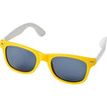 Yellow-White - Front - Bullet Unisex Adult Sun Ray Colour Block Sunglasses
