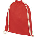 Red - Front - Bullet Orissa Organic Cotton Drawstring Bag