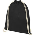 Solid Black - Front - Bullet Orissa Organic Cotton Drawstring Bag