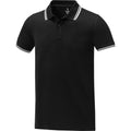 Solid Black - Side - Elevate Mens Amarago Short-Sleeved Polo Shirt