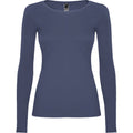 Blue Denim - Front - Roly Womens-Ladies Extreme Long-Sleeved T-Shirt