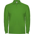Grass Green - Front - Roly Mens Estrella Long-Sleeved Polo Shirt