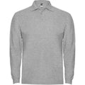 Grey Marl - Front - Roly Mens Estrella Long-Sleeved Polo Shirt