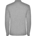 Grey Marl - Back - Roly Mens Estrella Long-Sleeved Polo Shirt