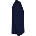 Navy Blue - Side - Roly Mens Estrella Long-Sleeved Polo Shirt