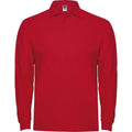 Red - Front - Roly Mens Estrella Long-Sleeved Polo Shirt