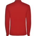 Red - Back - Roly Mens Estrella Long-Sleeved Polo Shirt