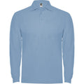 Sky Blue - Front - Roly Mens Estrella Long-Sleeved Polo Shirt