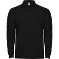 Solid Black - Front - Roly Mens Estrella Long-Sleeved Polo Shirt