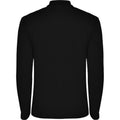 Solid Black - Back - Roly Mens Estrella Long-Sleeved Polo Shirt