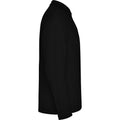 Solid Black - Side - Roly Mens Estrella Long-Sleeved Polo Shirt