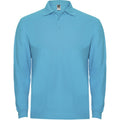 Turquoise - Front - Roly Mens Estrella Long-Sleeved Polo Shirt