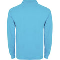 Turquoise - Back - Roly Mens Estrella Long-Sleeved Polo Shirt