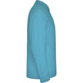 Turquoise - Side - Roly Mens Estrella Long-Sleeved Polo Shirt