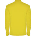 Yellow - Back - Roly Mens Estrella Long-Sleeved Polo Shirt