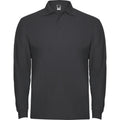 Dark Lead - Front - Roly Mens Estrella Long-Sleeved Polo Shirt