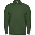Bottle Green - Front - Roly Mens Estrella Long-Sleeved Polo Shirt