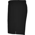 Solid Black - Side - Roly Unisex Adult Player Sports Shorts