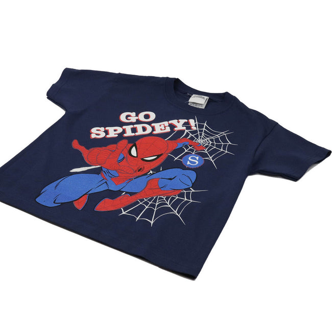 Blue - Side - Spiderman Childrens Boys Go Spidey T-Shirt