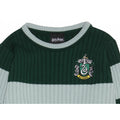Green-Heather Grey - Side - Harry Potter Boys Slytherin Quidditch Knitted Jumper