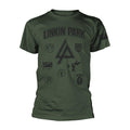 Green - Front - Linkin Park Unisex Adult Patches T-Shirt