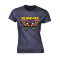 Blue - Front - Blink 182 Womens-Ladies Butterfly T-Shirt