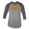 Grey - Front - Clutch Unisex Adult Classic Logo Long-Sleeved Baseball T-Shirt