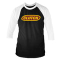 Black-White - Front - Clutch Unisex Adult Classic Logo Long-Sleeved Baseball T-Shirt