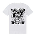 White - Back - Skateboard! Unisex Adult Magazine Skull T-Shirt